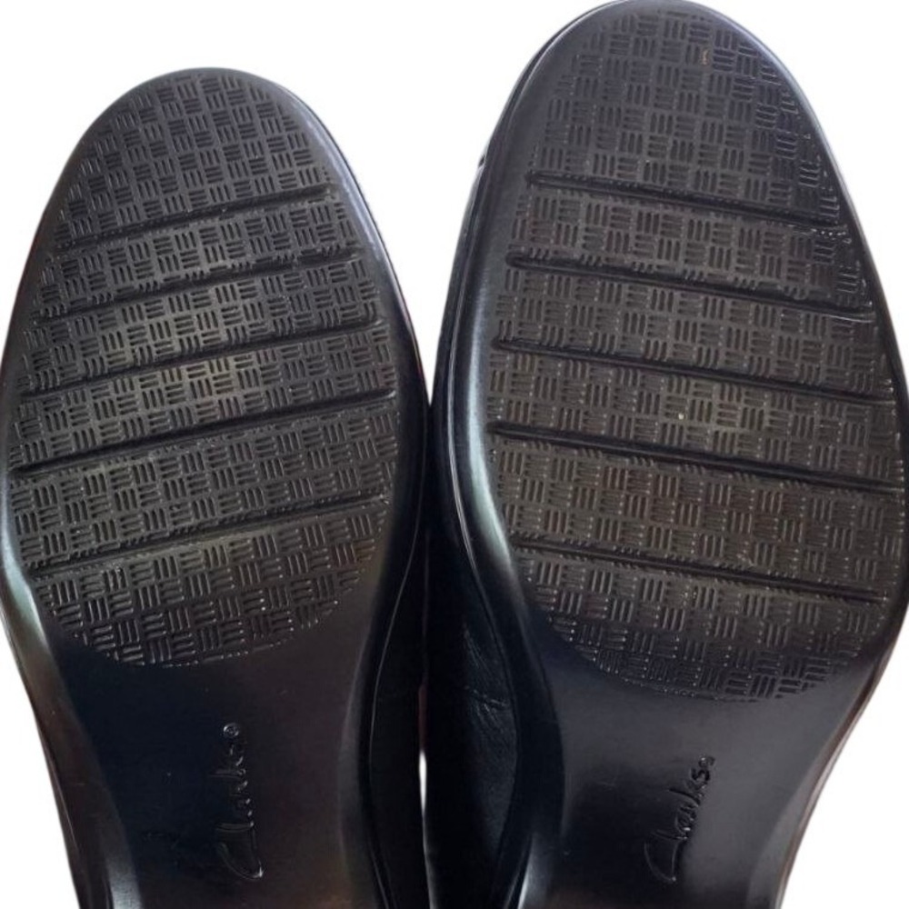 Clarks Black Leather Pumps Heels Womens 9.5 M 261587314070 - Picture 5 of 7